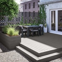 Planches de terrasse extérieures en PVC écologiques, modernes, carrées, imperméables, à clipser, pour résidentiel, jardin, sous-sol, cuisine
