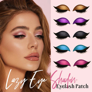 แผ่นแปะขนตาสำหรับแต่งตา Lazy Eye Shadow สีทอง ชมพู ดำ น้ำเงิน ม่วง ชุดแปดชิ้น สำหรับต่อขนตา - Product Image 1