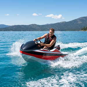Vente en gros : Mini Jet-boat motorisé compact rouge et blanc, rapide et agile, pour adultes, idéal pour le surf aquatique et la course. - Product Image 4