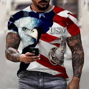<span class=keywords><strong>T</strong></span>-<span class=keywords><strong>shirt</strong></span> da uomo con stampa 3D Bandiera Americana e Gesù, a maniche corte, traspirante, girocollo, casual da strada, stampa su richiesta - Product Image 5
