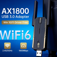 Adaptateur WiFi 6 USB3.0 haute vitesse 1800 Mbps, carte réseau sans fil pour ordinateur, dongle WiFi double bande 802.11ax, pilote gratuit pour PC