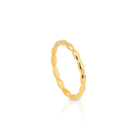 Bague de phalange en acier inoxydable 316L plaqué or PVD, étanche, couleur olive, Chris April Fashion Jewelry