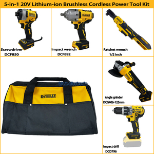 Economical and Durable Power <b>Tool</b> Set Impact Wrench Drill Screwdriver Angle Grinder Portable Cordless Brushless Power <b>Tool</b> Set - Product Image 2