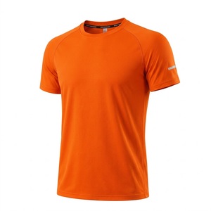 Custom Mens Solid Black <b>Raglan</b> Sleeve Gym <b>T</b> <b>Shirt</b> Crew Neck Breathable Elastic Quick Drying Bodybuilding Sportswear - Product Image 1