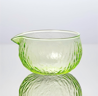 En stock Bol à thé en verre martelé multicolores de haute qualité avec bec verseur Résistant à la chaleur Ensemble Chawan pour la cérémonie du thé Matcha