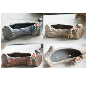 Limitación del <span class=keywords><strong>tronco</strong></span> Macetas y jardineras <span class=keywords><strong>de</strong></span> cerámica carnosas <span class=keywords><strong>de</strong></span> mesa <span class=keywords><strong>de</strong></span> interior rústico Retro - Product Image 3