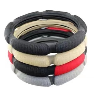 <span class=keywords><strong>Funda</strong></span> universal de cuero para <span class=keywords><strong>volante</strong></span> de coche, protector antideslizante transpirable con asa tipo sándwich, utilizado para las cuatro estaciones, gran oferta - Product Image 3