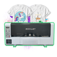 Printer DTF Zoomjet Lebar 35cm Double I3200 Printhead Ukuran A3 Dengan Penggoyang Bubuk Otomatis