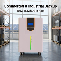 Système solaire hors réseau tout-en-un 10 kW, 16 kWh, batterie LiFePO4 de qualité A, onduleur hybride à onde sinusoïdale pure 230 V, WiFi, MPPT, port RV, type C