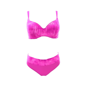 ชุดว่ายน้ำวันพีซ HDJ Plus Size One Piece Swimsuit Tummy Control Bodycon สีชมพู sq66565 - Product Image 2