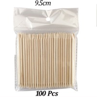 Petit bâtonnet en bambou pour manucure, outils à ongles, bâtonnet de décontamination, bâtonnet de ponçage, repousse-cuticules.