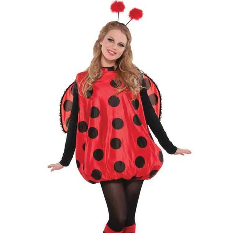 Wholesale Red Ladies Darling Lady Bird Costume Adults Bug Fancy Dress Outfit Ladybird