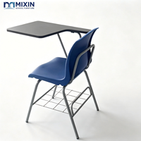 Chaises d'apprentissage pour adultes, mobilier de classe, chaises d'école en plastique rigide, chaises de formation pour salle de réunion de bureau avec tablette d'écriture