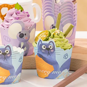 Custom Design 170gsm Food Grad Paper Muffin Cups For Cake 50*48mm Small Paper Cupcake Molds