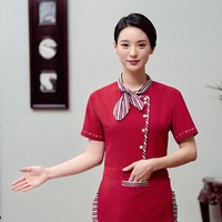 Catering restaurante chino camarero ropa de trabajo mujer manga larga Hotpot restaurante Chef uniforme para hombres y mujeres