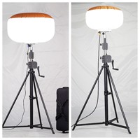 Tour d'éclairage LED gonflable portable blanche 400W pour chantier extérieur, écologique, IP65, 50 000 heures de durée de vie, angle de faisceau 360°
