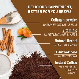 Kollagen Kaffeepulver Glutathion Vitamin C Biotin Haut aufhellung Haar Nagel Gesundheit Adult Organic Beauty Coffee Supplement - Product Image 3
