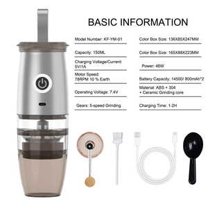 Portable Burr Coffee <b>Grinder</b> USB Rechargeable Adjustable Grind Size Coffee Bean <b>Grinder</b> for Home Office Camping Travel - Product Image 3