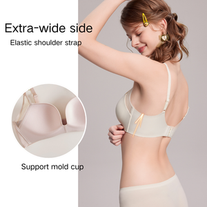 Soutien-gorge pour femme de haute qualité, élégant, en maille, respirant, sexy, col en V, push-up, sans couture, personnalisé, sans armatures, avec bonnet moulé - Product Image 4