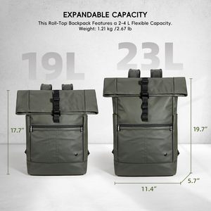 Free Sample Fashion Casual Sport <b>Backpack</b> Waterproof Man <b>Roll</b> <b>Top</b> <b>Backpack</b> Large Capacity School <b>Backpack</b> for Travel Hiking - Product Image 5