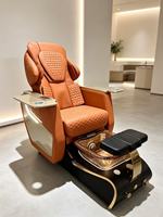 Fauteuil de pédicure électrique luxueux BOMACY avec massage par pétrissage/vibration, bassin de bain de pieds en verre, lumières LED 7 couleurs, fonction complète