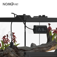 Termohigrómetro para reptiles negro, accesorios para reptiles de nuevo diseño, termómetro e higrómetro con sonda sensible