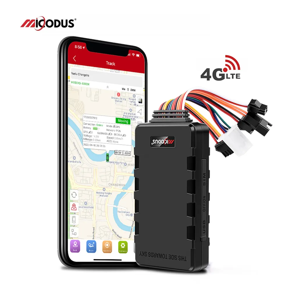 무료 소프트웨어 MiCODUS MV501G GPS 로케이터 이모빌라이저 엔진 차단 오토바이 차량 GPS 추적 장치 자동차 4G GPS 추적기