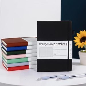 (Free Index Tabs Stickers) A5 Medium College Ruled Vegan Leather Hardcover <b>Journal</b> 192 Page Lined Notebooks for Promotional Use - Product Image 1