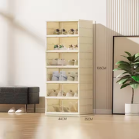 Boîte de rangement à chaussures empilable en plastique de grande taille, nouvelle vente chaude, neuf étages, pour l'organisation de la maison, étagère à chaussures transparente