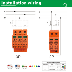 <span class=keywords><strong>Dc</strong></span> SPD 500V 2P T2 40kA đôi cực năng lượng mặt trời PV <span class=keywords><strong>DC</strong></span> Surge Protector công nghiệp 20ka-40ka cho năng lượng mặt trời hệ thống - Product Image 3