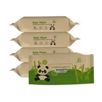 Toalhetes de limpeza biodegradáveis do bebê, 80 unidades 100% bambu eco friendly do empacotamento do papel da artesanato para o sensível