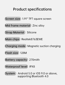 Montre connectée P99 pour hommes et femmes, appels téléphoniques, écran HD 1,96 pouces, moniteur de fréquence cardiaque, suivi du sommeil, suivi des calories, plus de <span class=keywords><strong>113</strong></span> modes sportifs, IP68 - Product Image 6
