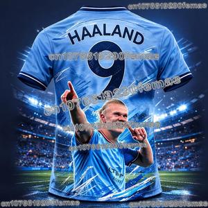 Camiseta de Fútbol Masculina Man Cty Haaland 2026 2027, Estilo Luna Azul Claro, Uniforme de Fútbol de Secado Rápido para Entrenamiento al Aire Libre - Product Image 4