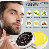 Ensemble de rouleaux de croissance de barbe pour hommes à base de plantes véganes biologiques avec huile d'argan et sérum rafraîchissant - Soins professionnels de la barbe