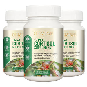 Vente en gros de supplément de cortisol 10 en 1 de haute qualité soulagement du stress soutien de l'humeur complément alimentaire 60 capsules - Product Image 3