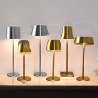 Lampe de table LED moderne, sans fil, rechargeable, à intensité variable, avec finition mate en métal, pour salle à manger, bar, café, chevet, ambiance nocturne