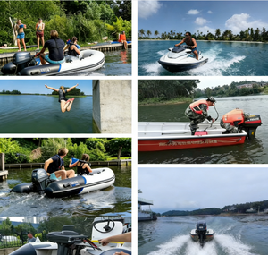 Nouveau moteur hors-bord à essence portable et léger 3,5 CV 2 temps avec poignée de commande pour petits bateaux et bateaux d'accompagnement - Product Image 6