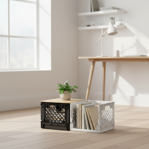 Bac de rangement universel pliable en maille écologique, directement de l'usine, <span class=keywords><strong>pour</strong></span> caisses de lait, <span class=keywords><strong>disques</strong></span> <span class=keywords><strong>vinyles</strong></span>, poupées et plus encore - Product Image 2