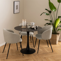 Chaises de salle à manger en gros d'usine, style nordique, fauteuil minimaliste avec pieds en métal noir pour salle à manger, hôtel