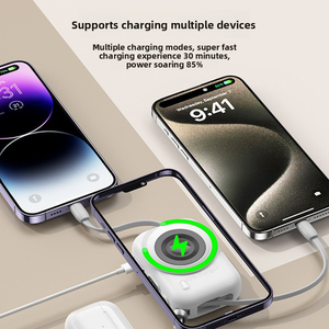 Batterie externe compacte 10000 mAh avec charge magnétique sans fil ultra-rapide 15W, style appareil photo, câble intégré 22,5W - Product Image 5