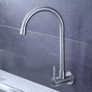 Grifo <span class=keywords><strong>de</strong></span> <span class=keywords><strong>Cocina</strong></span> Monomando <span class=keywords><strong>de</strong></span> Acero Inoxidable <span class=keywords><strong>de</strong></span> Diseño Moderno, Montado en la <span class=keywords><strong>Pared</strong></span>, con Medidor, Agua Fría, Giratorio, para Fregadero - Product Image 2