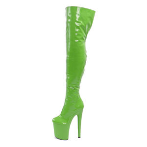 8 אינץ אופנה מוט רצועה אופנה ריקוד נשים אקזוטית גותית מעל הברך מגפי הברך 20 ס "מ סקסי פטיש פלטפורמה מועדון לילה גודל גדול חדש - Product Image 5