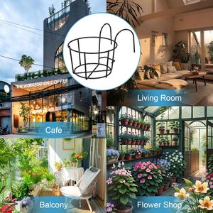 4 packs de supports de pots de fleurs en métal pour jardin, <span class=keywords><strong>balcon</strong></span> et clôture, finition enduite de poudre. - Product Image 6