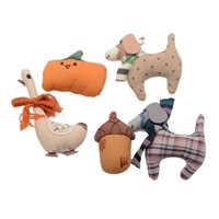 En gros, Appliques en tissu d'automne (citrouille, gland, chien, oie) sans colle pour pinces à cheveux, vêtements, sacs et accessoires de bricolage