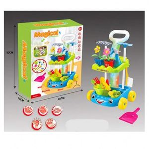 2024 <b>Magical</b> Indoor Outdoor Trolley Pretend Play <b>Set</b> Diy Toy Kids Plastic Cleaning Machine Cart Tools Garden <b>Sets</b> - Product Image 4