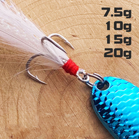 Usine en gros dragon échelle cheval bouche paillettes 1.5g-20g couleur appât dur pointe de pêche en eau douce barre blanche