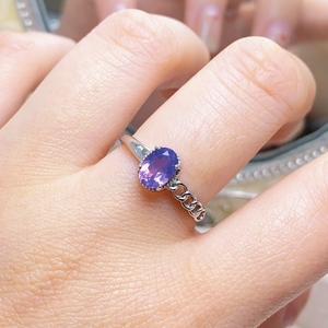 Bague en argent sterling 925 avec améthyste lavande naturelle, pierre précieuse violette ovale 5x7mm, pierre de naissance de février, bijoux romantiques, vente en gros - Product Image 3