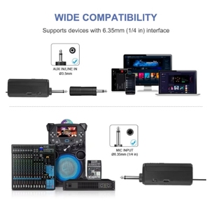 Micrófono dinámico inalámbrico de mano profesional de 2,4G para puesta en escena, micrófono de <span class=keywords><strong>Karaoke</strong></span> portátil con cancelación de ruido para estudios - Product Image 6