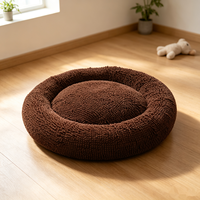 Ultra-Weiches Rundes Chenille-Hundebett-Set Orthopädisches Hundebett für Arthritis, Abnehmbar und Waschbar, Rutschfester Boden Luxus-Hundebett