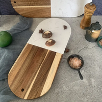 Produits Innovants Nouveautés 2026 Planche à découper en marbre et bois de petite taille au design moderne pour accessoires de cuisine